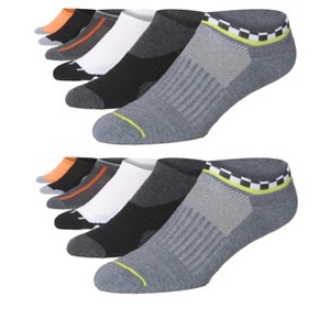 JAMES FIALLO Men's 12-Pairs Black Heather Grey And Orange Vibrant Neutral Mix Contrasted Sport Socks - 1 of 1