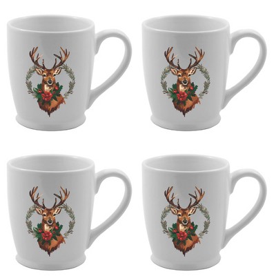 Courtside Market Holiday Buck Morning Mug 4 Piece Set