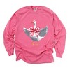 Valentine Goose Coquette - Women's Garment Dyed Long Sleeve Graphic T-Shirt - 2 of 4
