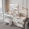 KTMBDW Vanity Desk with Mirror, LED Lights and Power Outlet Makeup Vanity Table with 9 Drawers and 2 Storage Shelves Dressing Table for Bedroom - 2 of 4