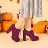 Allegra K Women's Platform Chunky Heel Lace Up Booties - 2 of 4