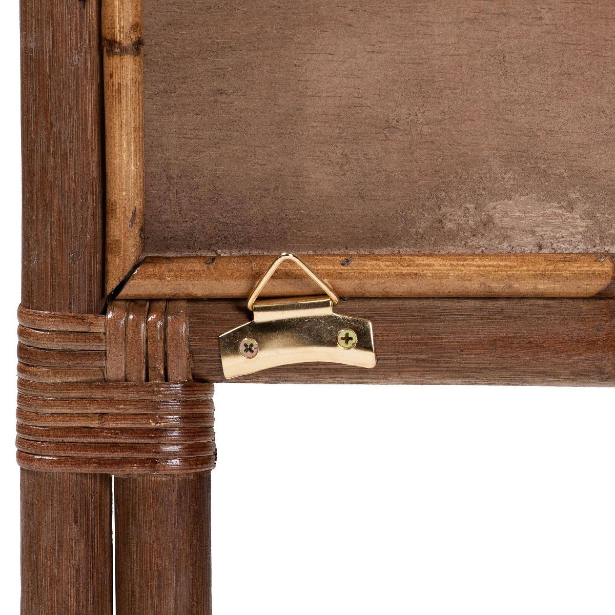 bali & pari Queen Elettra Rattan Standalone Headboard Dark Brown: No Assembly, MDF Frame, Spot Clean - thumbnail 5