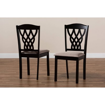 Sand Leather & Dark Brown Wood Low Side Chair with Cane Accent