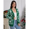 Clearlove Womens Christmas Cardigan V Neck Button Down Long Sleeve Open Front Cardigan Sweaters Knitwear Snowflake Elk Pattern - 3 of 4