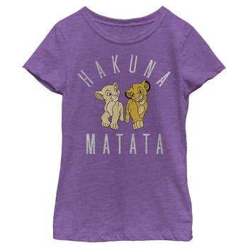 Girl's Lion King Nala and Simba Distressed T-Shirt