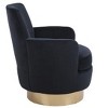 Lyngins 360° Swivel Accent Chair, Swivel Barrel Chair, Armchair for Living Room, Round Barrel Chairs with Gold Stainless Steel Base, Reading Chair - 4 of 4
