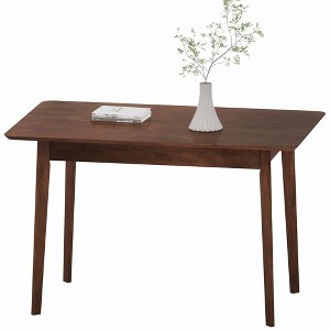 Aghana Digitals 47.2" Dark Mahogany Mid-Century Modern Dining Table with Rubber Wood Frame, - 1 of 4