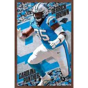 Trends International NFL Carolina Panthers - Derrick Brown 24 Framed Wall Poster Prints - 1 of 4