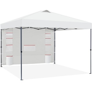Yaheetech 10x10FT Pop-up Canopy with One-Push-To-Lock Setup Mechanism and Sidewallwith Pockets - 1 of 4