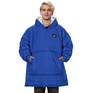 Mens Womens Outdoor Waterproof Hoodie Sweatshirt with Plush Fleece Lined, Oversized Warm Comfortable Pullover with Hooded - Catalonia - 1 of 4