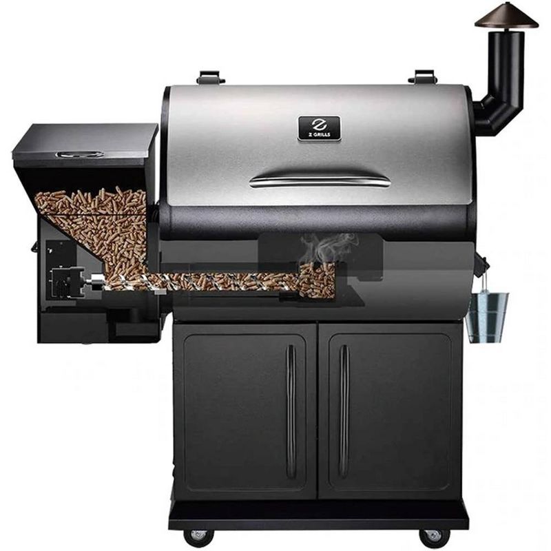 ZPG-700D2E Wood Pellet Grill BBQ Smoker Digital Control with Cover - Silver - Z Grills, 1 of 11