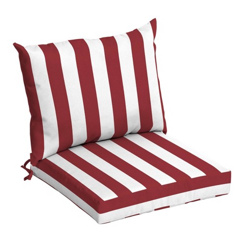 Arden Selections Outdoor Dining Chair Cushion Set Ruby Cabana Stripe Target - Patio Dining Chair Cushion Sets