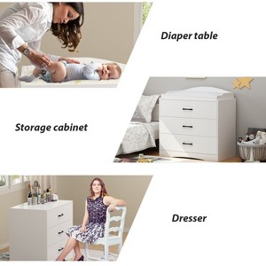 Famapy Changing Table Dresser with 3 - Drawer,Baby Dresser Chest,Multi - Use Storage,Smooth Drawers,Safe Changing Station for Nursery - 1 of 4