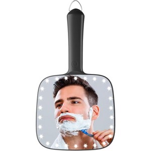 FamiHomii Lightweight, Durable, Portable Handheld Mirror with dimmable Light, Perfect for Hair Styling and Shaving.Battery Operated,Black - 1 of 4