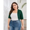 Plus Size Cardigan Shrug For Women Casual Short Sleeve Open Front Solid Curved Cardigan - 4 of 4