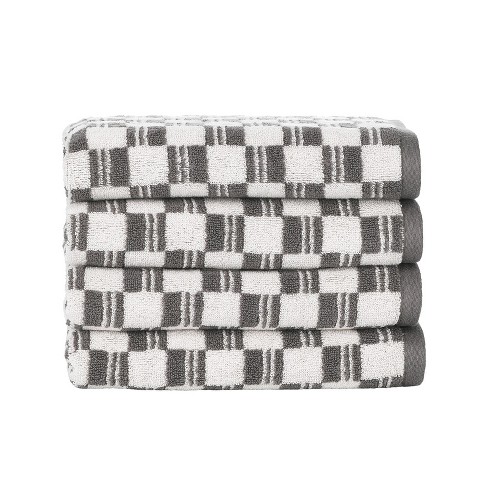 Nate Home By Nate Berkus Cotton Terry Washcloth Set, 4 Pk, Charcoal : Target