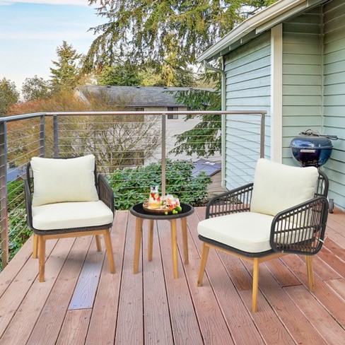 Patio chairs discount with side table