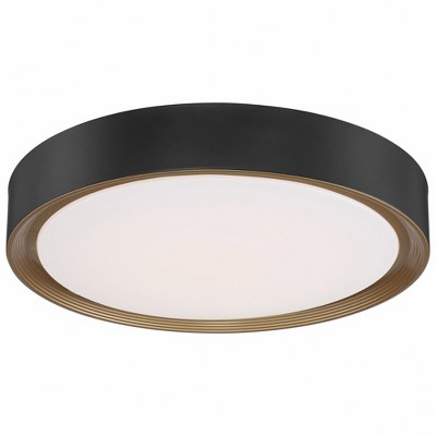 Matte Black Slim LED Flush Mount Indoor/Outdoor Drum Light