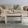 48" Rustic Industrial Rectangular Coffee Table with Reclaimed Wood Texture and H-Shape Base for Living Room–The Pop Home - 3 of 4