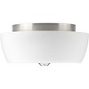 Progress Lighting Leap 2-Light Flush Mount, Brushed Nickel, Etched Glass Shades - 2 of 4