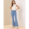 Allegra K Women's Vintage High Waist Stretch Denim Bell Bottoms Jean Pants - 3 of 4