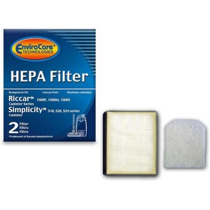 Riccar: RF15, 1500P, 1500M, 1800S and Simplicity: S24, S20, S18 HEPA Vacuum Cleaner Filter 2 Filters - 1 of 3