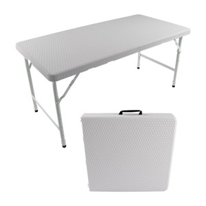 GlasFlength Folding Tables Adventure Ready Folding Table Rugged Design for Outdoor Events and Compact Living, White, 49.21"*24"*29" - 1 of 4