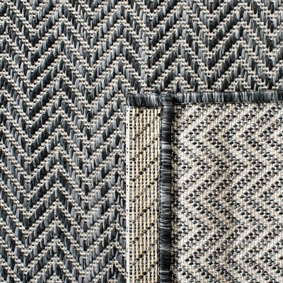 Safavieh 9' Square Black Synthetic Non-slip Indoor/Outdoor Rug