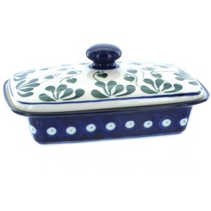 Blue Rose Polish Pottery 294 Ceramika Artystyczna Butter Dish - 1 of 2