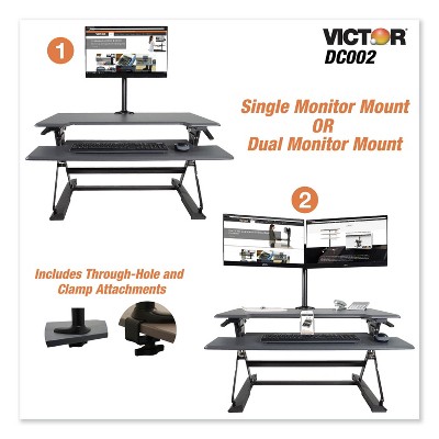 Victor Monitor Mount w/Single & Dual Arm Components 27.5w x 3d x 16.5h Black DC002