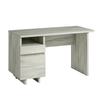 Vynxaria White Finish Corner Desk 52.01"L x23.47"W x30"H, 1" Thick Desktop, Smooth-Glide Drawers (File + Storage), Easy Assembly