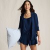 Lands' End Women's Cooling 3 Piece Pajama Set - Long Sleeve Top Cami and Shorts - 4 of 4