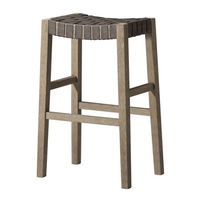 Maven Lane Emerson Kitchen Stool with Marksman Saddle Vegan Leather