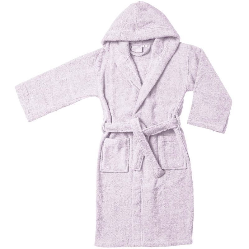 100% Cotton Ultra-Soft Terry Lightweight Kids Unisex Hooded Bathrobe by Blue Nile Mills, 1 of 4