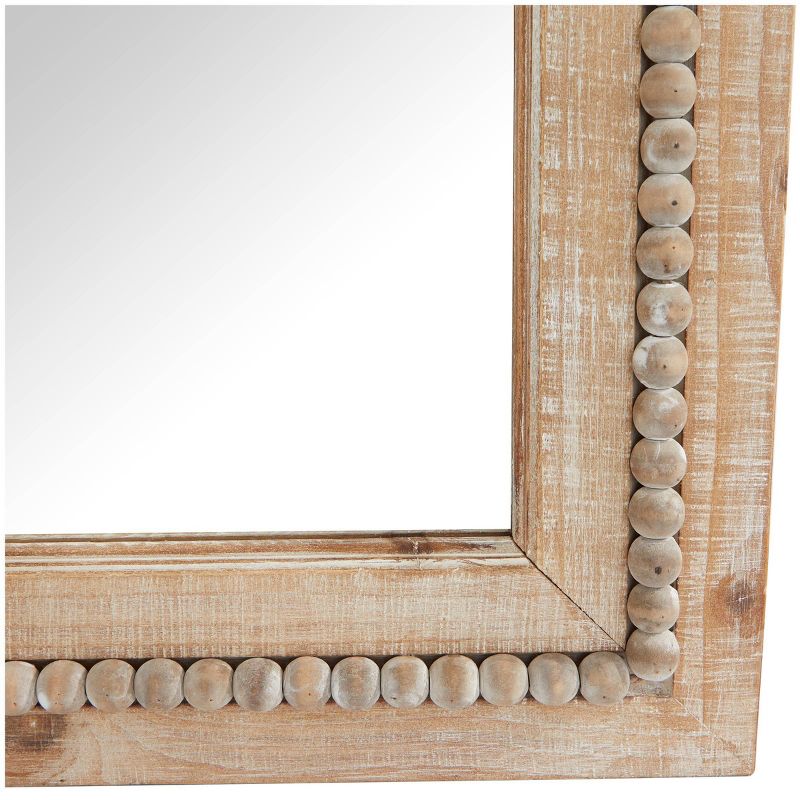 Wood Distressed Wall Mirror with Beaded Detailing Brown - Olivia & May, 3 of 6