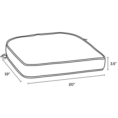 Surf Teal Rounded Back Outdoor Dining Cushion with EverTru Acrylic