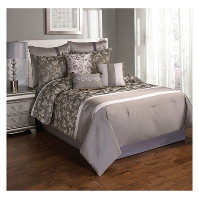 9pc Queen Heston Comforter Set Silver - Riverbrook Home