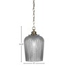 Toltec Lighting Cordova 1 - Light Pendant in  New Aged Brass with 9" Silver Textured Shade - 2 of 2
