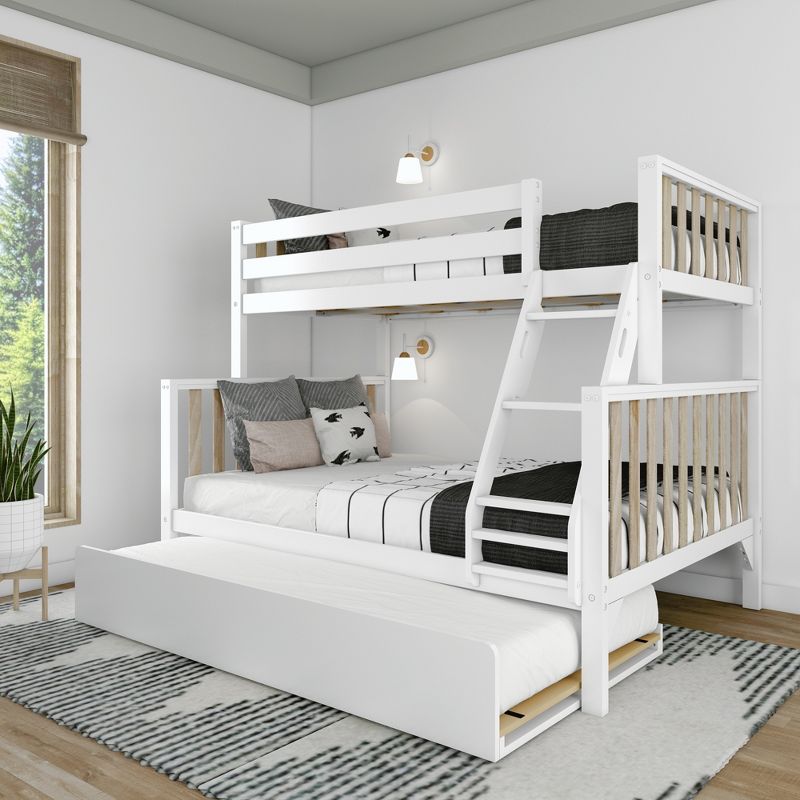 Plank+Beam Scandinavian Twin over Full Bunk Bed with Twin-Size Trundle, 1 of 8