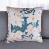 HomeRoots 18" Blue and Pink Floral Throw Pillow Cover - 2 of 4