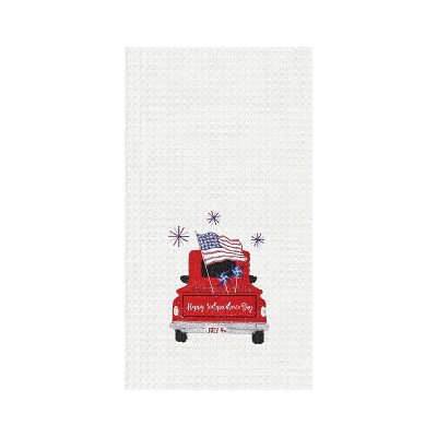 C&F Home Independence Day Truck Embroidered Waffle Weave Kitchen Towel