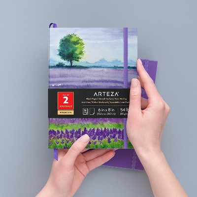 Arteza Pack of 2 Lined Journals, Lavender Field Design, Purple, 6" X 8" - 2 Pack (ARTZ-4488)