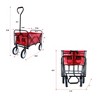 SKRAN Folding Collapsible Utility Heavy Duty Beach Wagon,150 lbs Capacity Outdoor Grocery Portable Wagon Cart with Handle for Camping,Outdoor, - 3 of 4