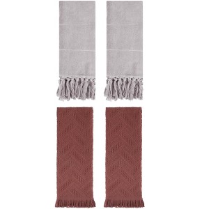 REGALWOVEN 4 Packs Cotton Soft Absorbent Boho Turkish Decorative Hand Towels - 1 of 4