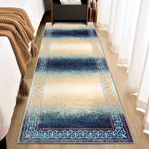 Modern Washable Area Rugs Living Room Bordered Boho Rug Ombre Area Rug Ultra Soft Bedroom Decor No Shedding Non Slip Carpet - 1 of 4