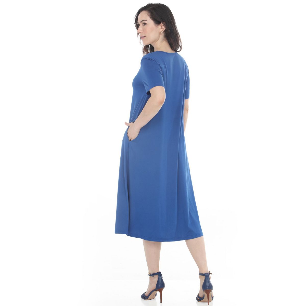 Women's Tee Swing Midi Dress -White Mark - thumbnail 8