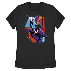 Women's Spider-Man: Across the Spider-Verse Group Colorful Poster T-Shirt - 1 of 4