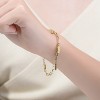 Guili Elegant 14k Yellow Gold Plated Bracelet for Teens – Featuring Three Sparkling Cubic Zirconia Charms, Perfect for Everyday Glam! - 3 of 3