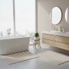 Knightsbridge Stylish And Comfortable Traditional Linear Design 2 PC Cotton Bath Rug Set 20"x30" & 24"x40" White - 2 of 4