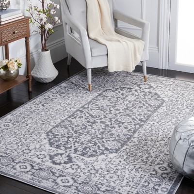 Toscana Gray and Ivory Abstract Rectangular Rug
